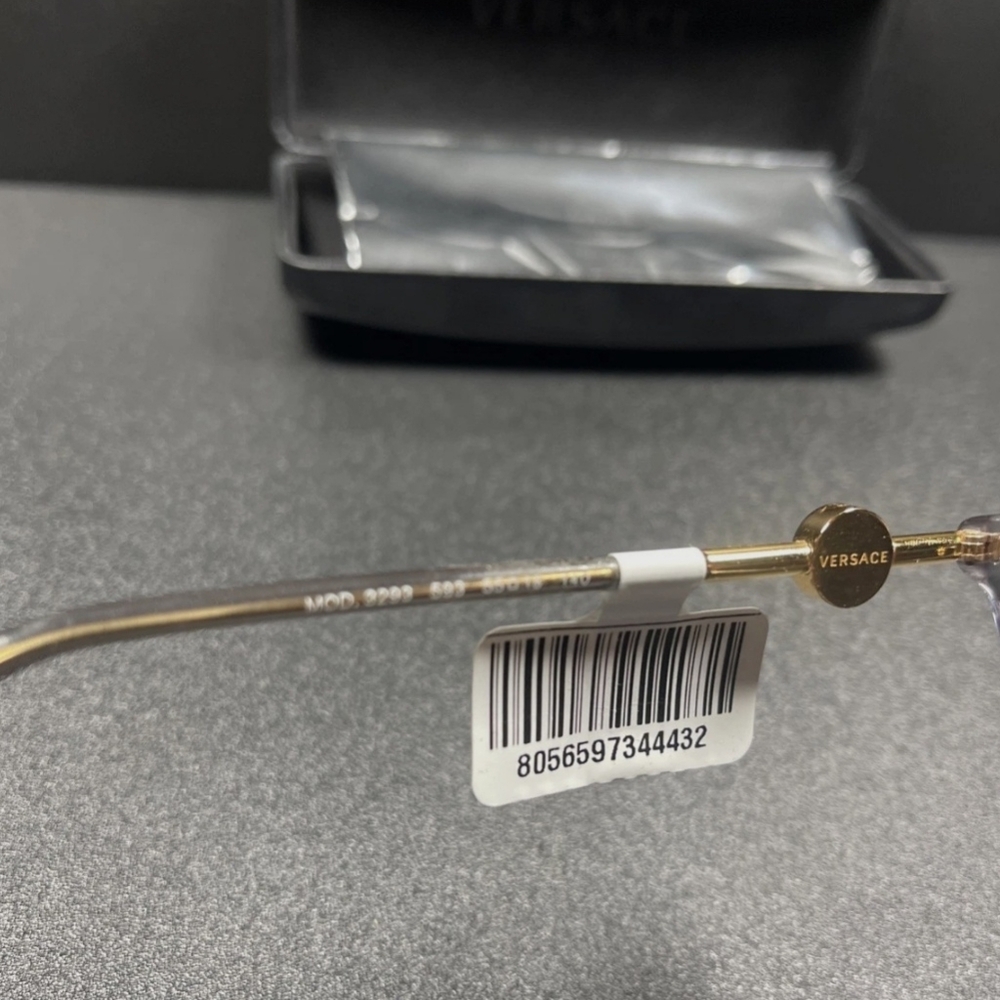 Versace Italy B Mod 3293 55[]18 140 Black / Gold Eyeglasses / Frames W/Case MH - Picture 4 of 10